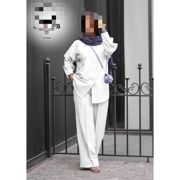 50504 ست مانتو شلوار شومیز شلوار ابرو بادی گِرَم بالا فری ۳۸ تا ۴۴