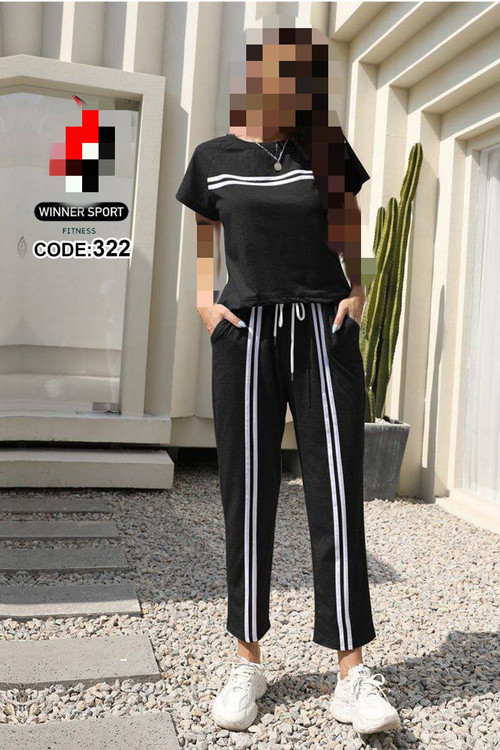 ست تیشرت شلوار ویسکوز فول کشی تیپ لاکرا فری ۳۸ تا ۴۴ تن شیک