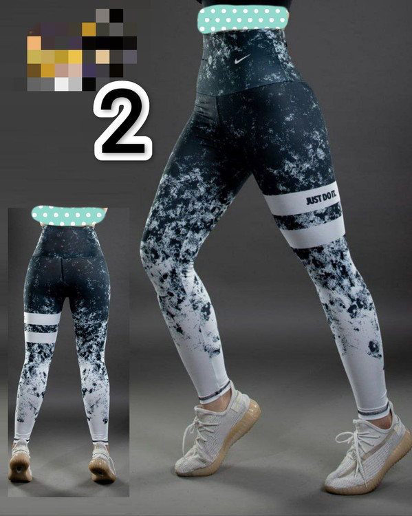 شلوار لگ کمرگنی ورزشی طرحدار چاپ ثابت سوپر غواصی عالی فری ۳۶ تا ۴۴ تن شیک