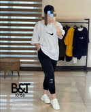 ست تیشرت نخ پنبه شلوار دو نایکی غواصی نانو فری ۳۸ تا ۴۴ تن شیک