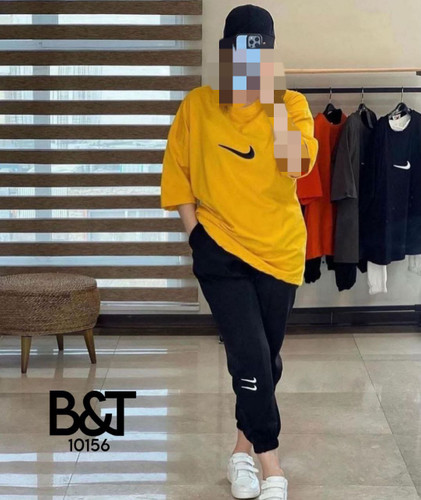 ست تیشرت نخ پنبه شلوار دو نایکی غواصی نانو فری ۳۸ تا ۴۴ تن شیک