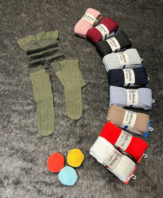 جوراب شلواری بافت گندمی ضخیم اورجینال چهار فاق ،فاق بلند فری از ۳۶ تا ۴۴ تن شیک