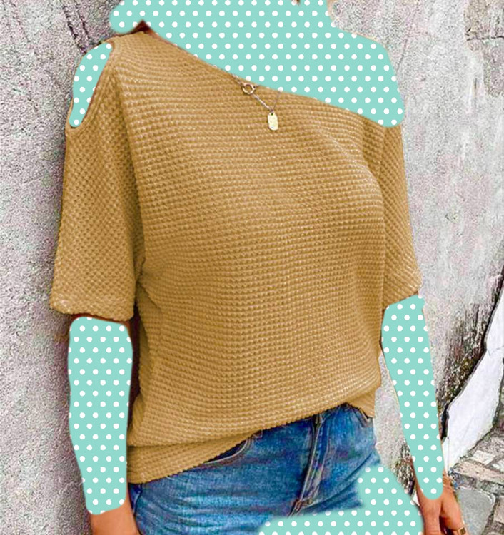 تیشرت یقه رومی آستین چاکدار جنس بیسکوییتی مراکشی قد ۶۰ فری ۳۶ تا ۴۲