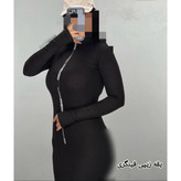 پیراهن تونیک ماکسی بلند آستین شصتی جلو یقه زیپدار فانریپ پنبه کبریتی عالی فری ۳۶ تا ۴۴ تن شیک