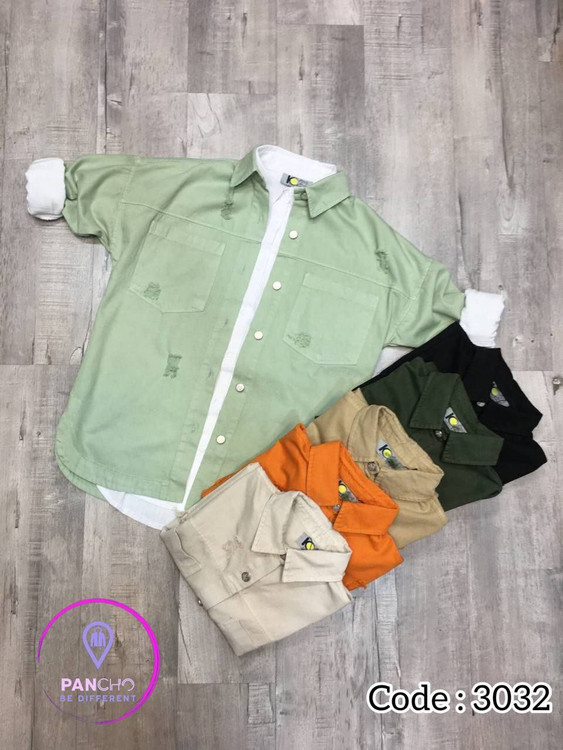 مانتو شومیزی جین رنگی پنبه درجه یک عالی فری ۳۸ تا ۴۶ تن شیک