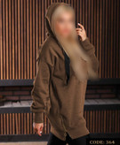 364 هودی کلاهدار بغل زیپ دورس داخل کرکی عالی قد ۸۲ عرض ۷۲ فری ۳۶ تا ۴۴ تن شیک