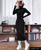 پیراهن ماکسی جلو یقه زیپدار فانریپ پنبه کبریتی قد ۱۳۰ فری ۳۶ تا ۴۴ تن شیک