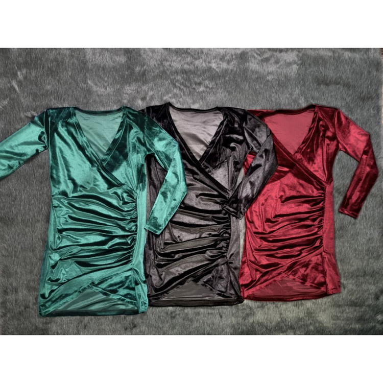 پیراهن مجلسی مخمل فول کش کره ای گتر قابل تنظیم فری ۳۸ تا ۴۶ تن شیک