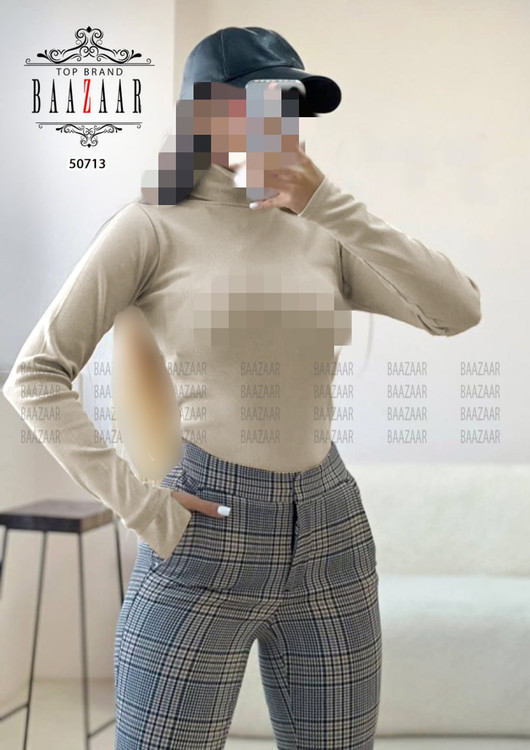 بلوز یقه اسکی فینگردار شصتی فانریپ پنبه کبریتی قد ۵۰ فری ۳۶ تا ۴۲ برای ۴۴ جذب تن شیک