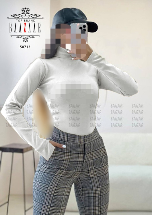 بلوز یقه اسکی فینگردار شصتی فانریپ پنبه کبریتی قد ۵۰ فری ۳۶ تا ۴۲ برای ۴۴ جذب تن شیک