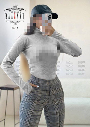 بلوز یقه اسکی فینگردار شصتی فانریپ پنبه کبریتی قد ۵۰ فری ۳۶ تا ۴۲ برای ۴۴ جذب تن شیک