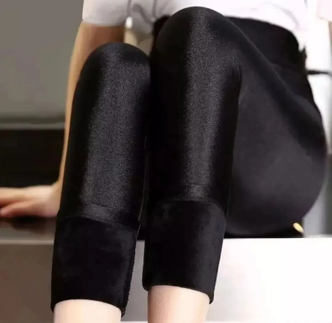 شلوار لگ سوپر شاین داخل خز دار کرکی عالی قد ۱۰۰ در ۳ سایزبندی تا سایز بزرگ تن شیک