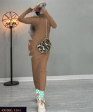 1504 پیراهن تونیک ماکسی بلند یقه اسکی فانریپ کبریتی عالی فری ۳۶ تا ۴۴ تن شیک