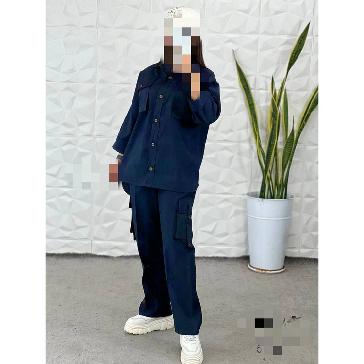 ست شومیز مانتو کارگو میکرو کجراه فری ۳۸تا ۴۶ تن شیک