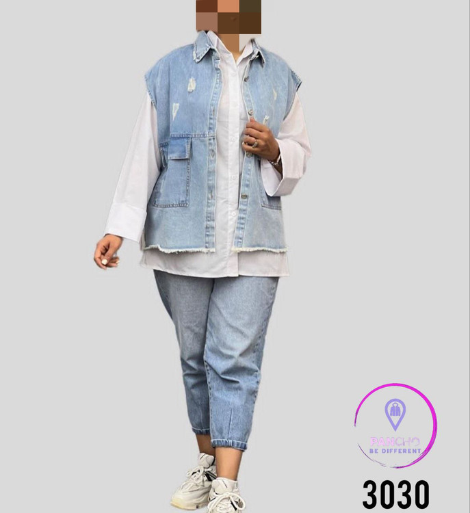 کت وست جین ۴۵۰ گرمی درجه یک قد ۶۵ فری ۳۶ تا ۴۶ تن شیک