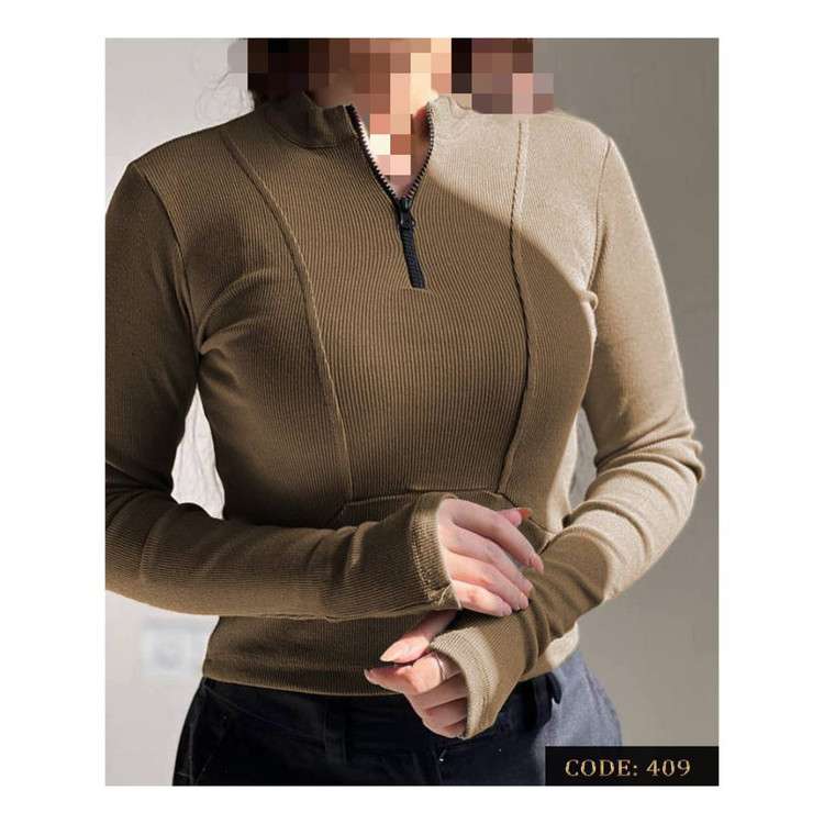 نیمتنه نیم تنه کراپ زیپدار فینگردار فانریپ پنبه کبریتی عالی قد ۵۵ فری ۳۶ تا ۴۴ تن تاک