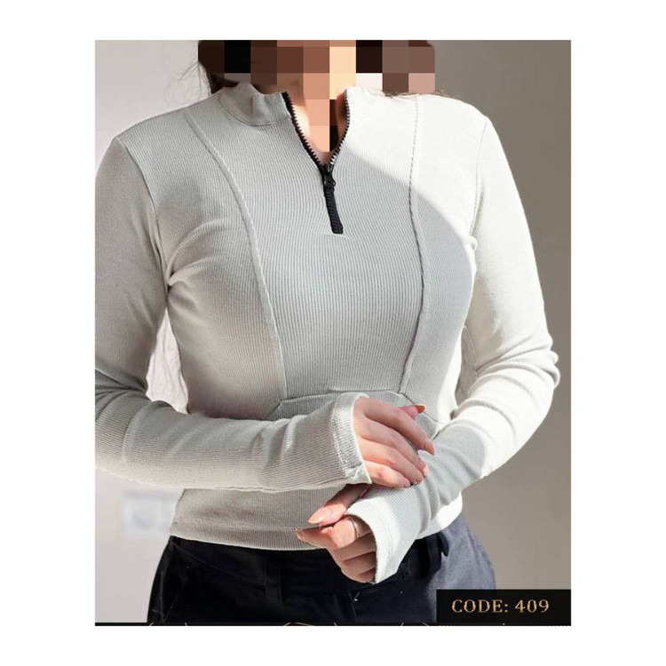 نیمتنه نیم تنه کراپ زیپدار فینگردار فانریپ پنبه کبریتی عالی قد ۵۵ فری ۳۶ تا ۴۴ تن تاک