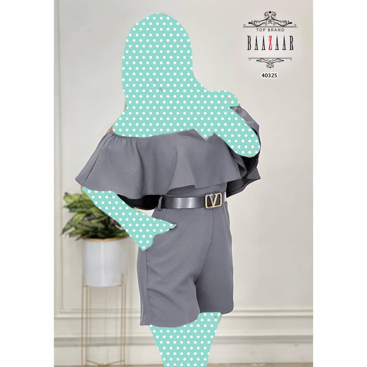 40325سرهمی اورال مجلسی شورتکی کرپ مازراتی عالی همراه کمربند فری ۳۶ تا ۴۰ تن شیک