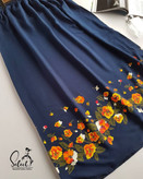 دامن نخی گل اطلسی نخ صد در صد بدون مواد قد ۹۵ فری ۳۸ تا ۶۰ تن شیک