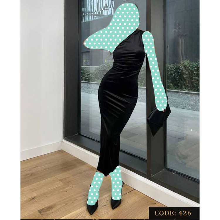 پیراهن مجلسی رومی مخمل دو طرف کشی قواره دار قد ۱۳۰ فری ۳۶ تا ۴۶ تن شیک