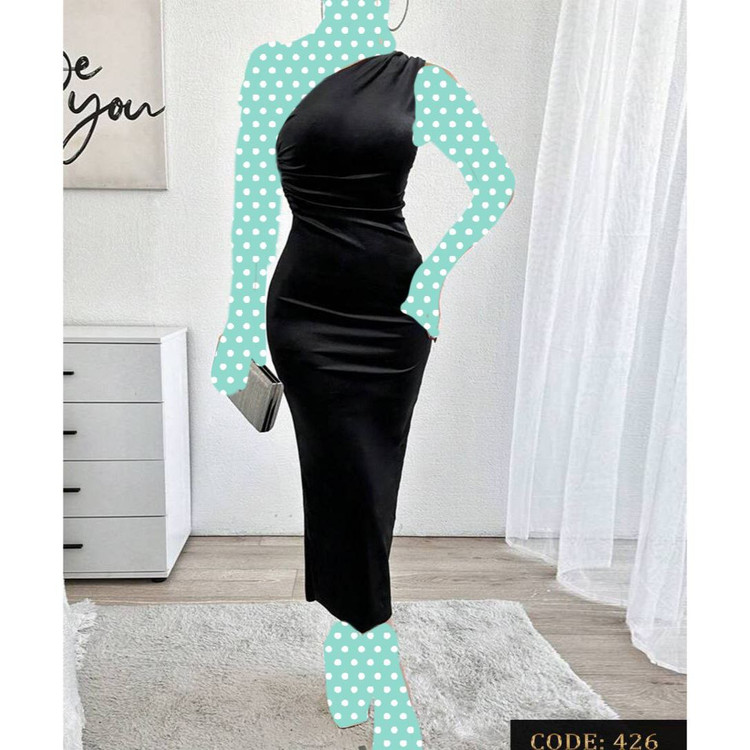 426 پیراهن مجلسی رومی مخمل ساده دو ور کش قد ۱۳۰ فری ۳۶ تا ۴۲ تن شیک