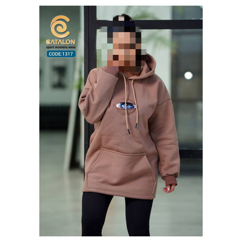 هودی تک چشم نظر دورس سه نخ داخل کرمی عالی قد ۷۵ فری ۳۶ تا ۴۴ تن شیک 💥جشنواره تخفیفی زمستانه💥