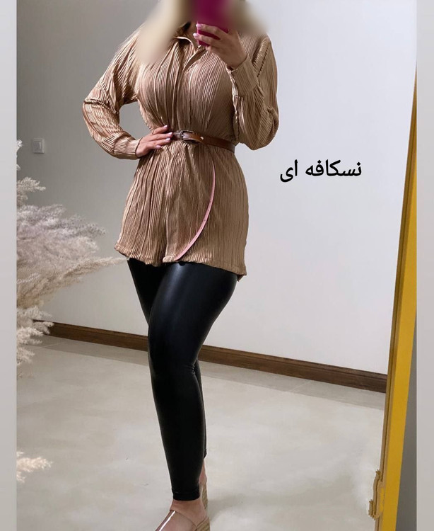 شومیز پیراهن ساتن پلیسه خارجی عالی قواره دار قد ۸۰ فری ۳۶ تا ۴۸ تن شیک