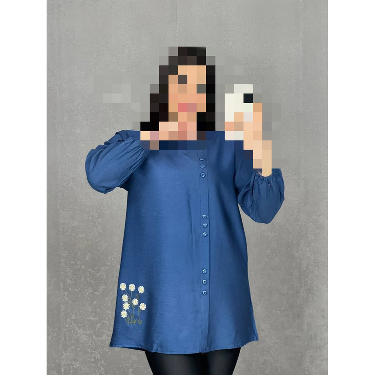 شومیز گلدوزی قواره دار بابوس عالی قد ۸۰ فری ۳۶ تا ۴۸ تن شیک