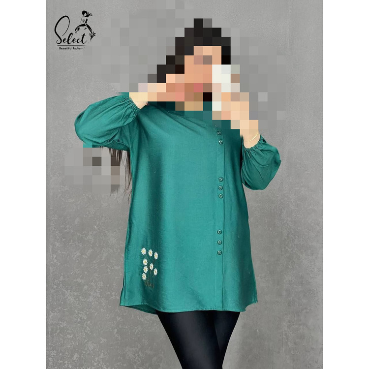 شومیز گلدوزی قواره دار بابوس عالی قد ۸۰ فری ۳۶ تا ۴۸ تن شیک