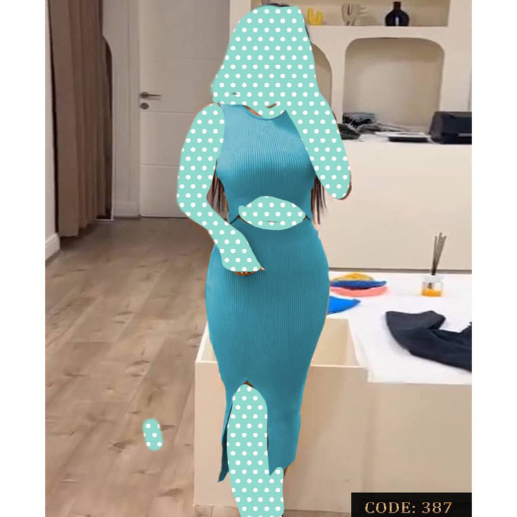 ست تاپ کراپ و دامن چاکدار فانریپ پنبه کبریتی فری ۳۶ تا ۴۴ تن شیک