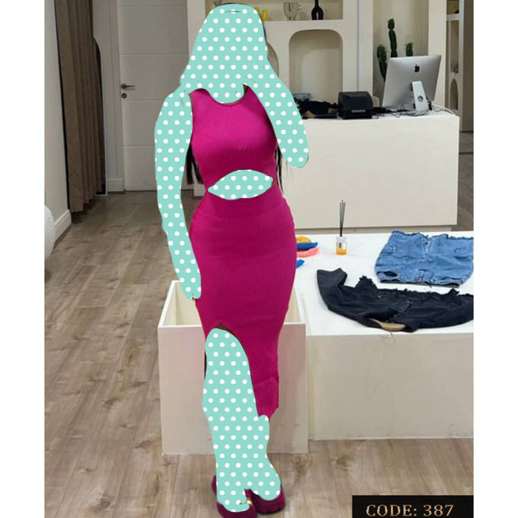 ست تاپ کراپ و دامن چاکدار فانریپ پنبه کبریتی فری ۳۶ تا ۴۴ تن شیک