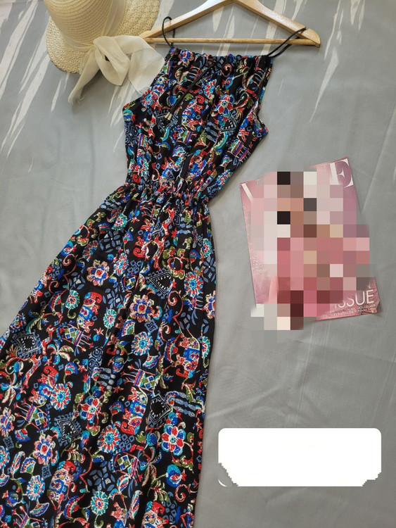 پیراهن ساحلی بندی نخی وارداتی قد ۱۳۰ فری ۳۶ تا ۴۴ تن شیک