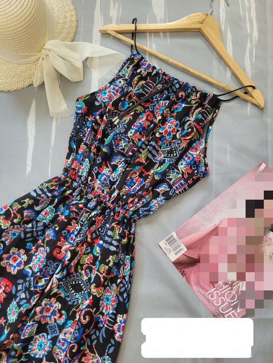 پیراهن ساحلی بندی نخی وارداتی قد ۱۳۰ فری ۳۶ تا ۴۴ تن شیک