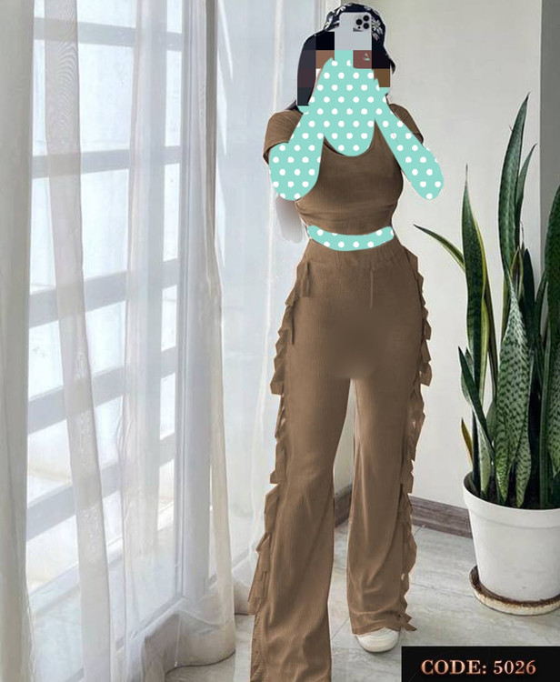 ست کراپ شلوار فانریپ پنبه کبریتی فری ۳۶ تا ۴۴ تن شیک