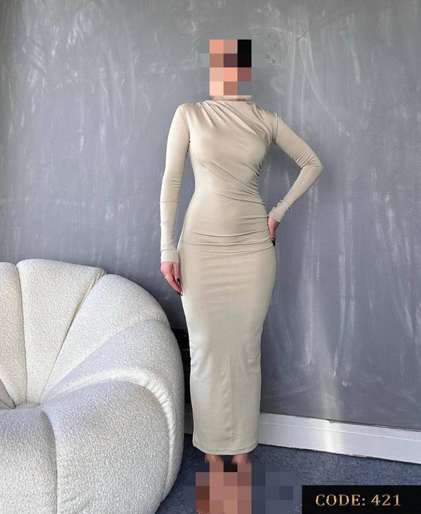 421 پیراهن ماکسی بلند مجلسی فانریپ پنبه کبریتی قد ۱۳۵ فری ۳۶ تا ۴۴ تن شیک