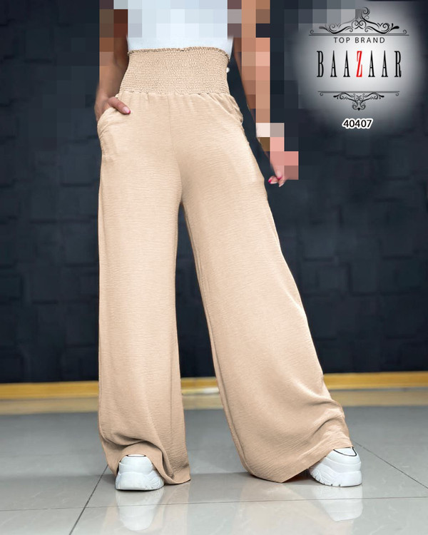 شلوار بگ دمپا گشاد کمر ماسوره ای ابر و بادی عالی قد ۱۰۰ فری ۳۸ تا ۴۲ تن شیک