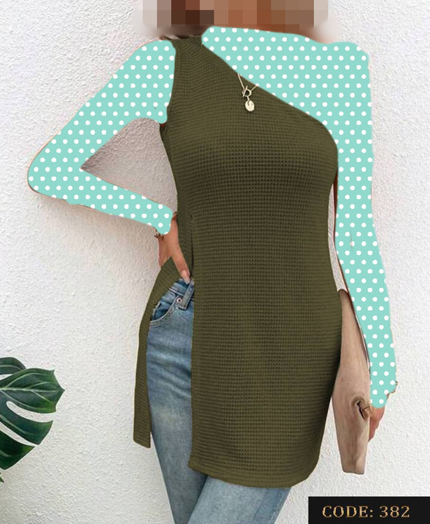 تونیک پیراهن یقه رومی بغل چاکدار بیسکوییتی مراکشی لطیف قد ۷۸ فری ۳۶ تا ۴۲ تن شیک