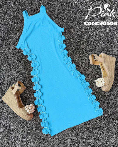 تونیک پیراهن بغل حلقه ای آستین حلقه ای کبریتی پنبه قد ۸۵ فری ۳۶ تا ۴۴ تن شیک