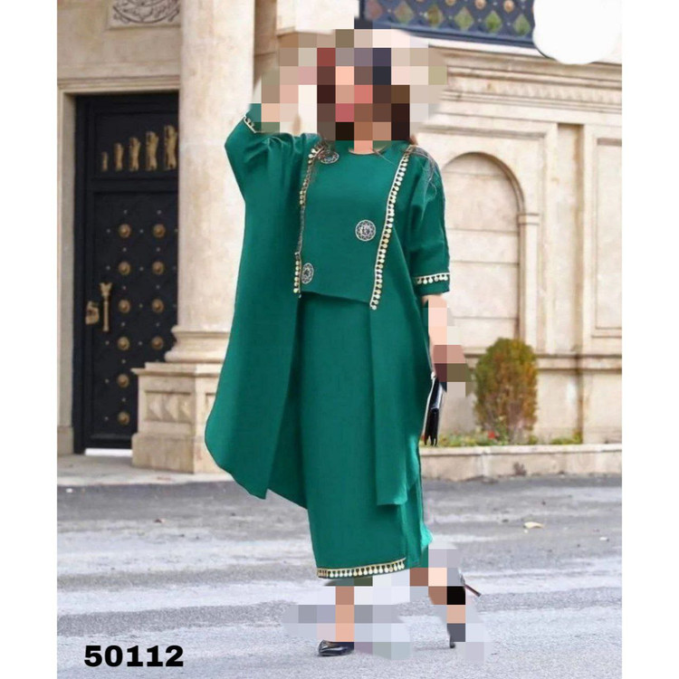 ست رویه و دامن مدل خلیجی ابر و بادی فری ۳۸ تا ۴۸ تن شیک