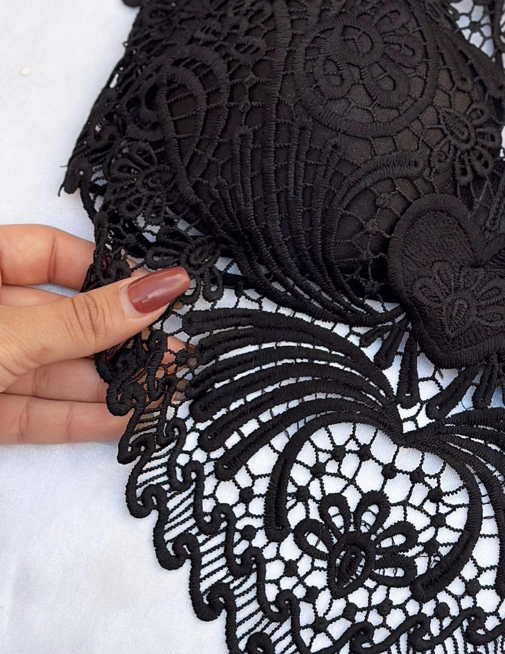 کراپ نیمتنه گیپورِ قلبی عالی فری ۳۶ تا ۴۴ تن شیک