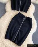 ست تاپ دامن زیپدار فانریپ پنبه کبریتی بهاره فری 36 تا 42 تن شیک