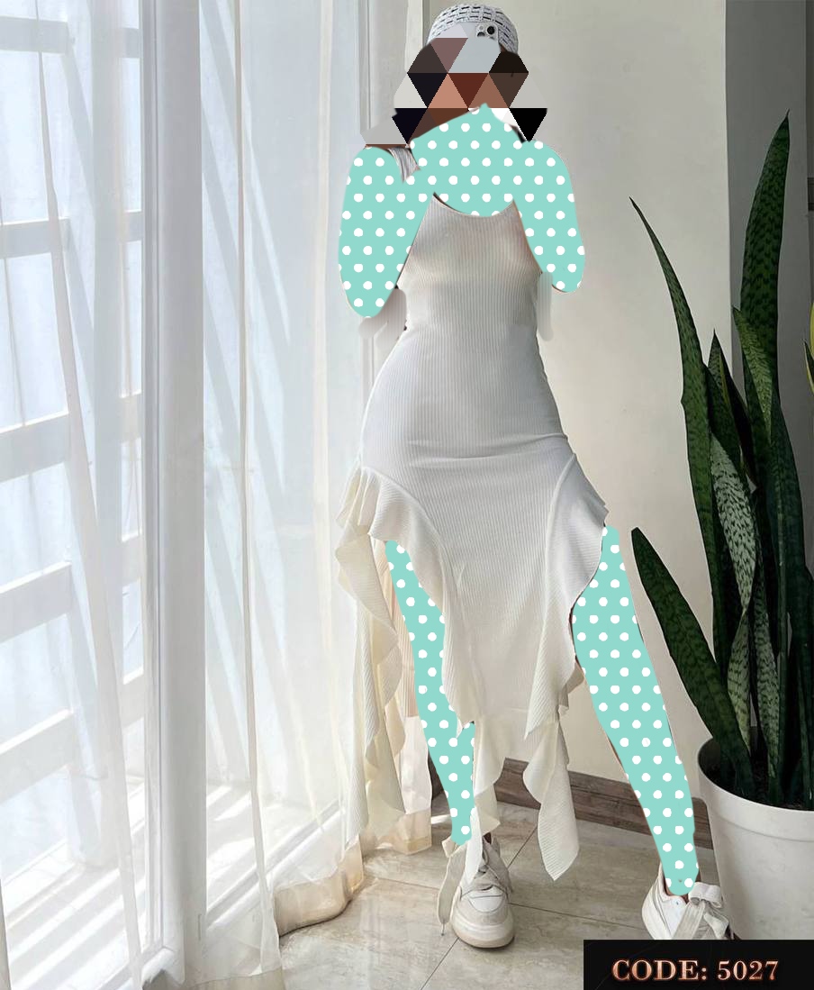 پیراهن ماکسی ریش دار فانریپ پنبه کبریتی فری ۳۶ تا ۴۴ تن شیک