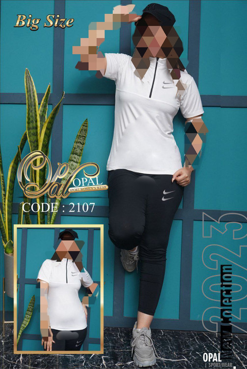 ست تیشرت شلوار نیمزیپ ورزشی دو نایکی سوپر فلامنت عالی بیگ سایز بزرگ فری 44 تا 48 تن شیک