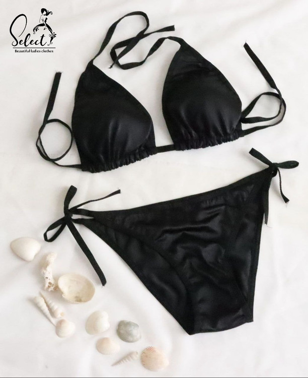 ست بیکینی دو تکه گره ای بند متحرک پارچه مایویی ضد کلر فری ۳۶ تا ۴۲ تن شیک