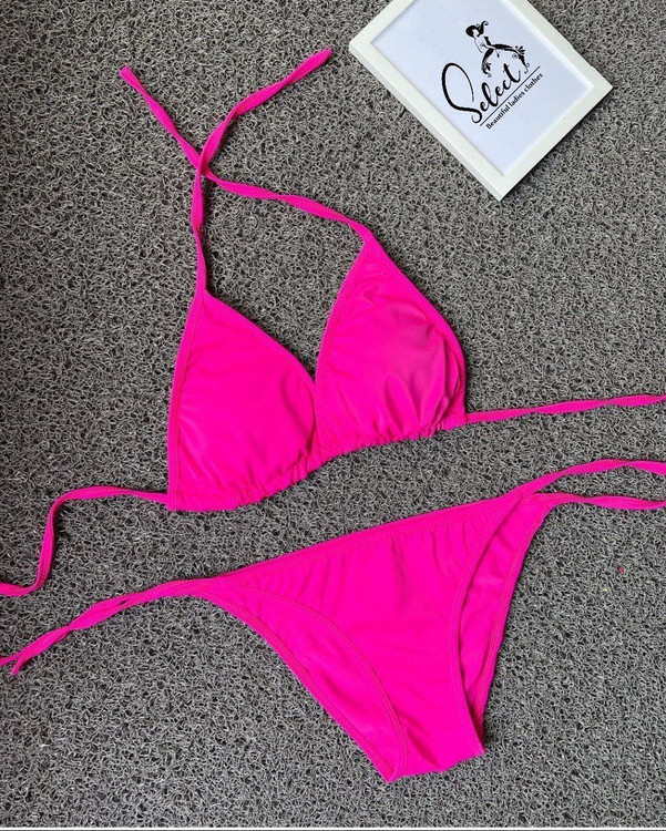 ست بیکینی دو تکه گره ای بند متحرک پارچه مایویی ضد کلر فری ۳۶ تا ۴۲ تن شیک