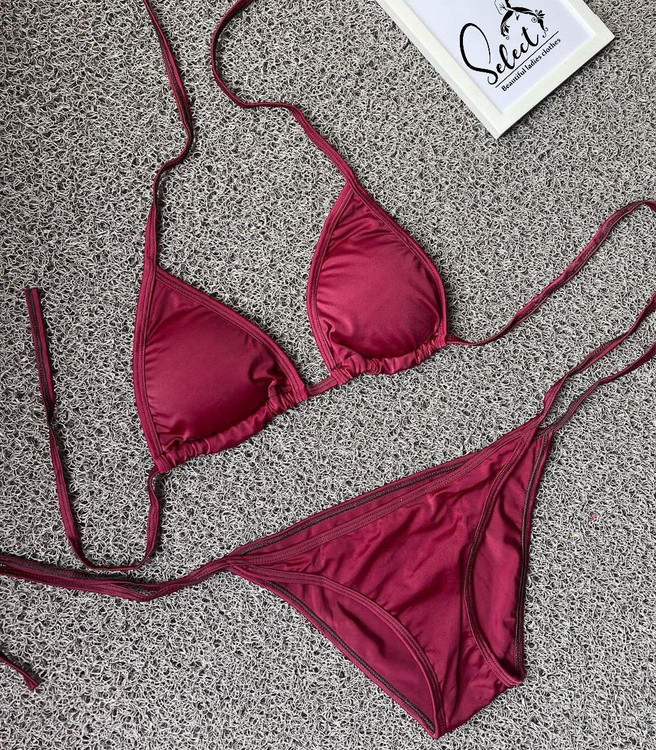 ست بیکینی دو تکه گره ای بند متحرک پارچه مایویی ضد کلر فری ۳۶ تا ۴۲ تن شیک