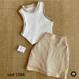 1384 ست تاپ کراپ نیمتنه دامن فشن فانریپ پنبه کبریتی فری ۳۸ تا ۴۲ تن شیک