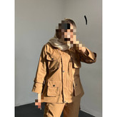 ست مانتو شلوار کارگو کتان تی سی کجراه فری ۳۸ تا ۴۴ تن شیک