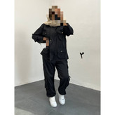 ست مانتو شلوار کارگو کتان تی سی کجراه فری ۳۸ تا ۴۴ تن شیک