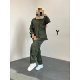 ست مانتو شلوار کارگو کتان تی سی کجراه فری ۳۸ تا ۴۴ تن شیک